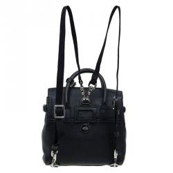 Pre Owned Mulberry Black Leather Mini Cara Delevingne Backpack Tote