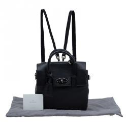 Pre Owned Mulberry Black Leather Mini Cara Delevingne Backpack Tote