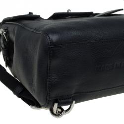 Pre Owned Mulberry Black Leather Mini Cara Delevingne Backpack Tote