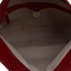 Mulberry Red Grained Leather Tessie Clutch