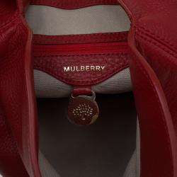 Mulberry Red Grained Leather Tessie Clutch
