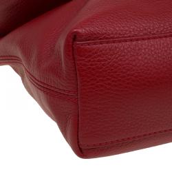 Mulberry Red Grained Leather Tessie Clutch