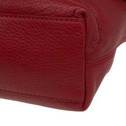 Mulberry Red Grained Leather Tessie Clutch