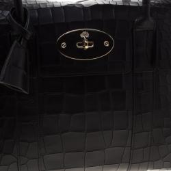 حقيبة مالبري بايزوتر جلد نقش تمساح سوداء
