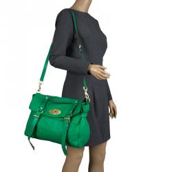 Pre Owned Mulberry Green Leather Oversized Alexa Satchel
