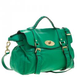 Pre Owned Mulberry Green Leather Oversized Alexa Satchel