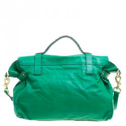 Pre Owned Mulberry Green Leather Oversized Alexa Satchel