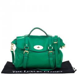 Pre Owned Mulberry Green Leather Oversized Alexa Satchel