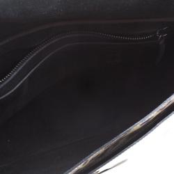 Pre Owned Mulberry Grey/Cream Leopard Print Patent Leather Bayswater Shoulder Bag