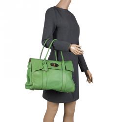 Pre Owned Mulberry Green Leather Bayswater Satchel