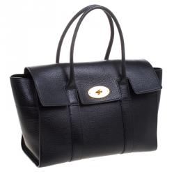 Pre Owned Mulberry Black Grained Leather Bayswater Tote