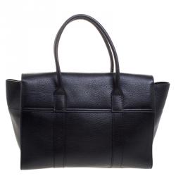 Pre Owned Mulberry Black Grained Leather Bayswater Tote