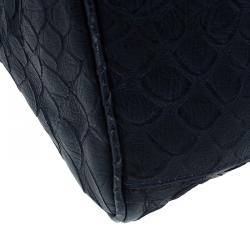 Pre Owned Mulberry Blue Pebbled Snake Print Alexa Shoulder Bag