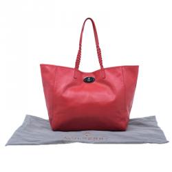 Pre Owned Mulberry Red Nappa Leather Medium Dorset Tote