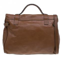 Pre Owned Mulberry Brown Soft Buffalo Leather Oversized Alexa Satchel Bag