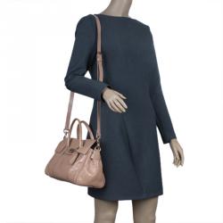 Pre Owned Mulberry Blush Pink Wrinkled Patent Leather Small Bayswater Satchel