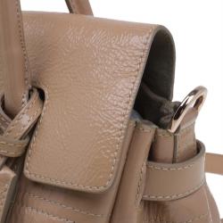 Pre Owned Mulberry Blush Pink Wrinkled Patent Leather Small Bayswater Satchel