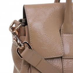 Pre Owned Mulberry Blush Pink Wrinkled Patent Leather Small Bayswater Satchel