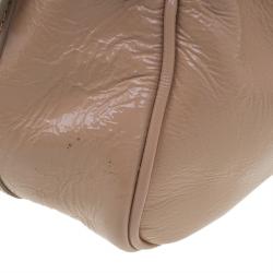 Pre Owned Mulberry Blush Pink Wrinkled Patent Leather Small Bayswater Satchel