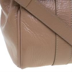 Pre Owned Mulberry Blush Pink Wrinkled Patent Leather Small Bayswater Satchel