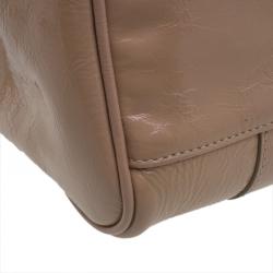 Pre Owned Mulberry Blush Pink Wrinkled Patent Leather Small Bayswater Satchel