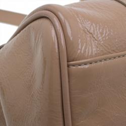 Pre Owned Mulberry Blush Pink Wrinkled Patent Leather Small Bayswater Satchel