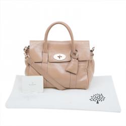 Pre Owned Mulberry Blush Pink Wrinkled Patent Leather Small Bayswater Satchel