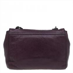 Pre Owned Mulberry Plum Snake Embossed Leather Small Lily Shoulder Bag