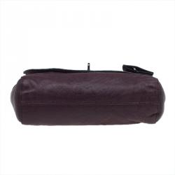 Pre Owned Mulberry Plum Snake Embossed Leather Small Lily Shoulder Bag