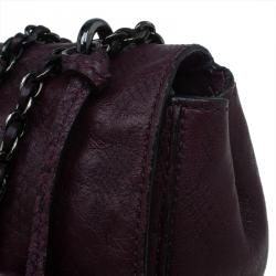 Pre Owned Mulberry Plum Snake Embossed Leather Small Lily Shoulder Bag