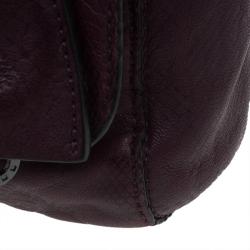 Pre Owned Mulberry Plum Snake Embossed Leather Small Lily Shoulder Bag