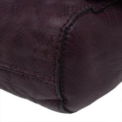 Pre Owned Mulberry Plum Snake Embossed Leather Small Lily Shoulder Bag