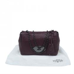 Pre Owned Mulberry Plum Snake Embossed Leather Small Lily Shoulder Bag