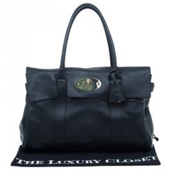 Pre Owned Mulberry Black Leather Bayswater Satchel
