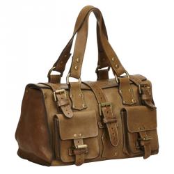 Pre Owned Mulberry Oak Leather Roxanne Satchel