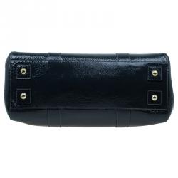 Pre Owned Mulberry Dark Grey Patent Leather Bayswater Satchel
