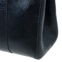 Pre Owned Mulberry Dark Grey Patent Leather Bayswater Satchel
