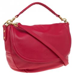 Pre Owned Mulberry Bright Red Spongy Pebbled Effie Satchel