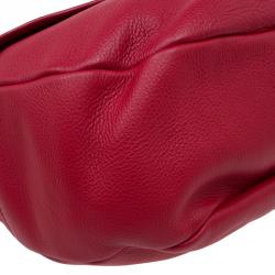 Pre Owned Mulberry Bright Red Spongy Pebbled Effie Satchel