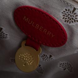 Pre Owned Mulberry Bright Red Spongy Pebbled Effie Satchel