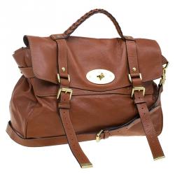 Pre Owned Mulberry Brown Leather Oversized Alexa Satchel Bag