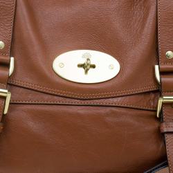 Pre Owned Mulberry Brown Leather Oversized Alexa Satchel Bag