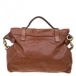 Pre Owned Mulberry Brown Leather Oversized Alexa Satchel Bag