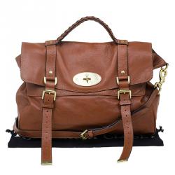 Pre Owned Mulberry Brown Leather Oversized Alexa Satchel Bag