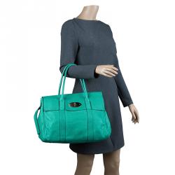 Pre Owned حقيبة مالبري بايزوتر جلد تويد سباركل خضراء