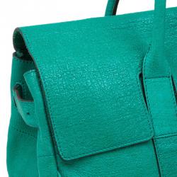 Pre Owned حقيبة مالبري بايزوتر جلد تويد سباركل خضراء