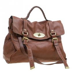 Pre Owned Mulberry Brown Leather Oversized Alexa Satchel