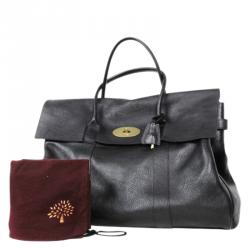 Pre Owned Mulberry Black Leather Piccadilly Travel Bag