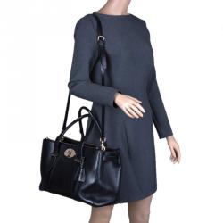 Pre Owned Mulberry Black Leather Bayswater Double Zip Tote