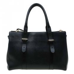 Pre Owned Mulberry Black Leather Bayswater Double Zip Tote